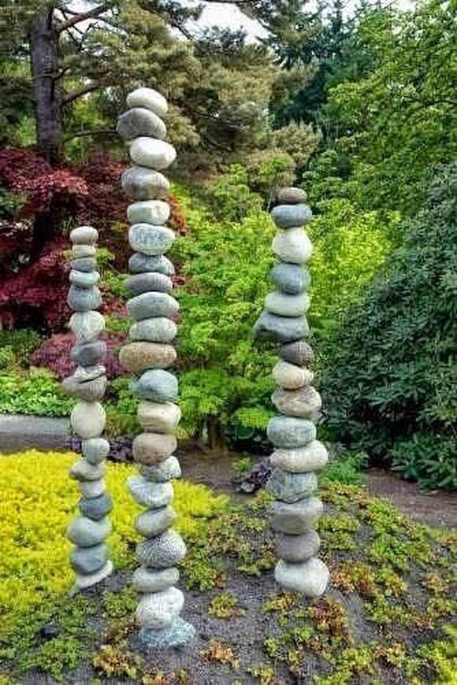Stacked Stone Garden Towers