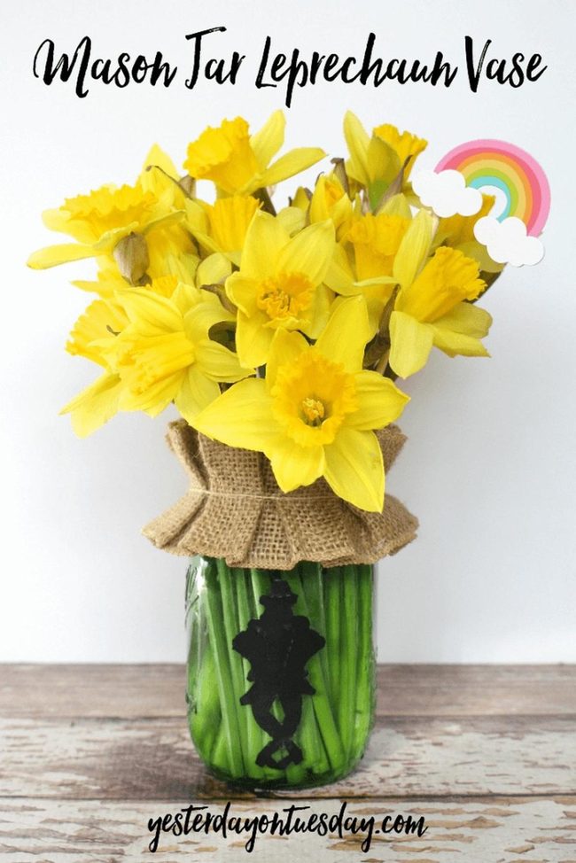 Green Burlap St. Patrick'S Vases