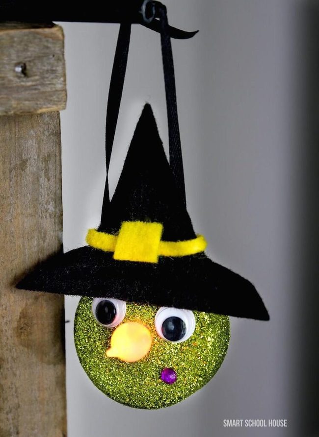 Emerald Glitter Witch Face