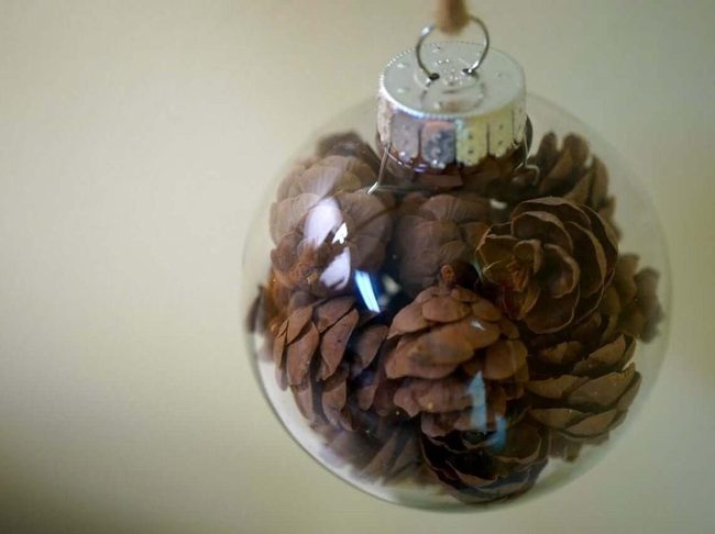 Pinecone Textured Globe Ornaments