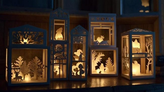 Illuminated Paper Cutout Displays