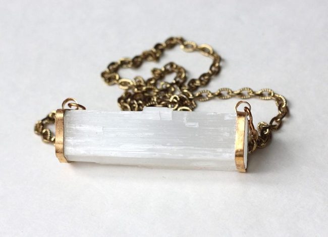 White Crystal Gold Statement Necklace