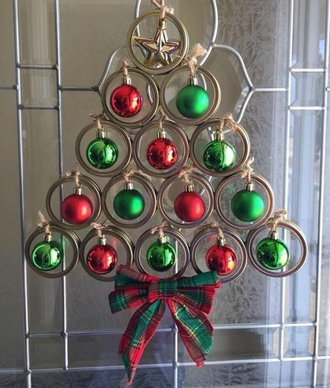 Red And Green Metal Tree Ornament