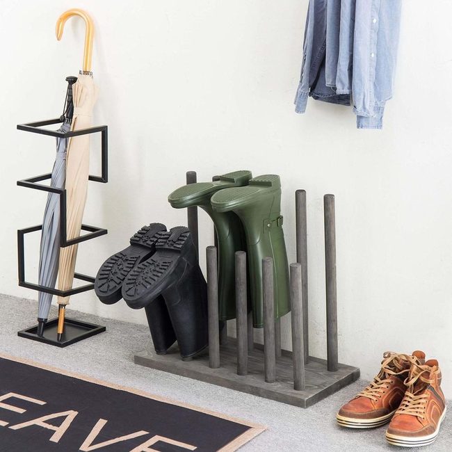 Wooden Six-Boot Vertical Organizer