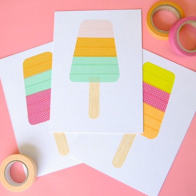 Neon Tape Popsicle Cards