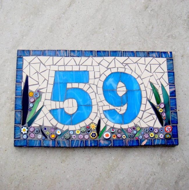 Colorful Mosaic House Numbers
