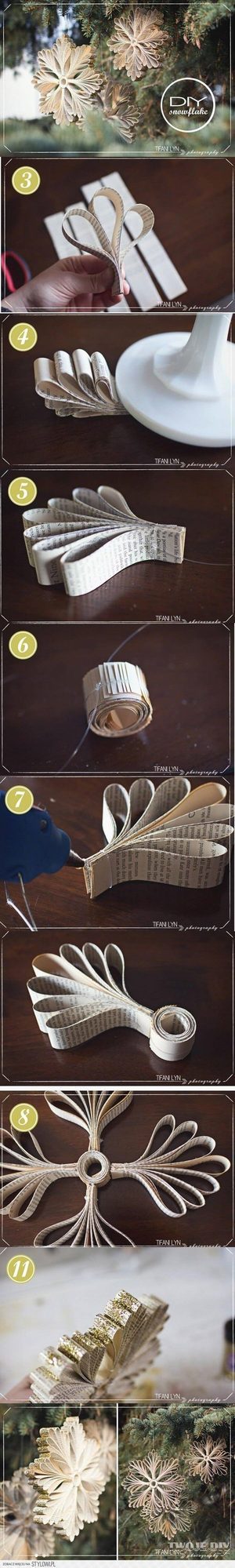 Handmade Paper Snowflakes Catching Light