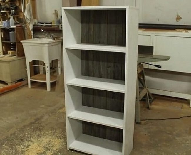 Weathered Wood Book Shelves