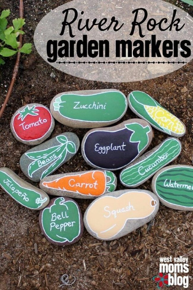 Painted Stone Garden Labels