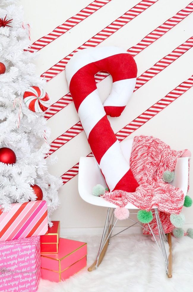 Red And White Striped Festive Room