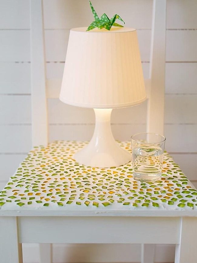 Green Glass Mosaic Reflections