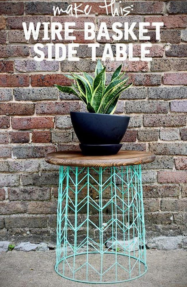 Industrial Wood Side Table