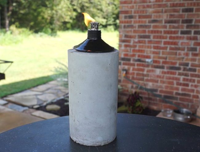 Gray Concrete Garden Torches