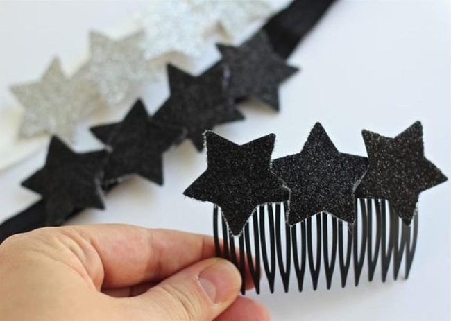 Black Star Glitter Combs