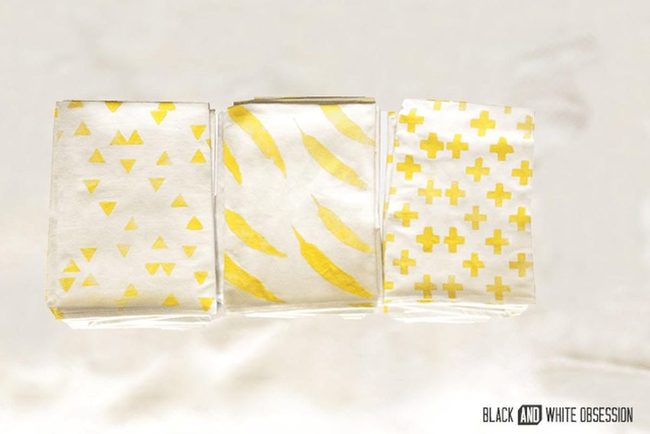 Bright Yellow Geometry White Canvas