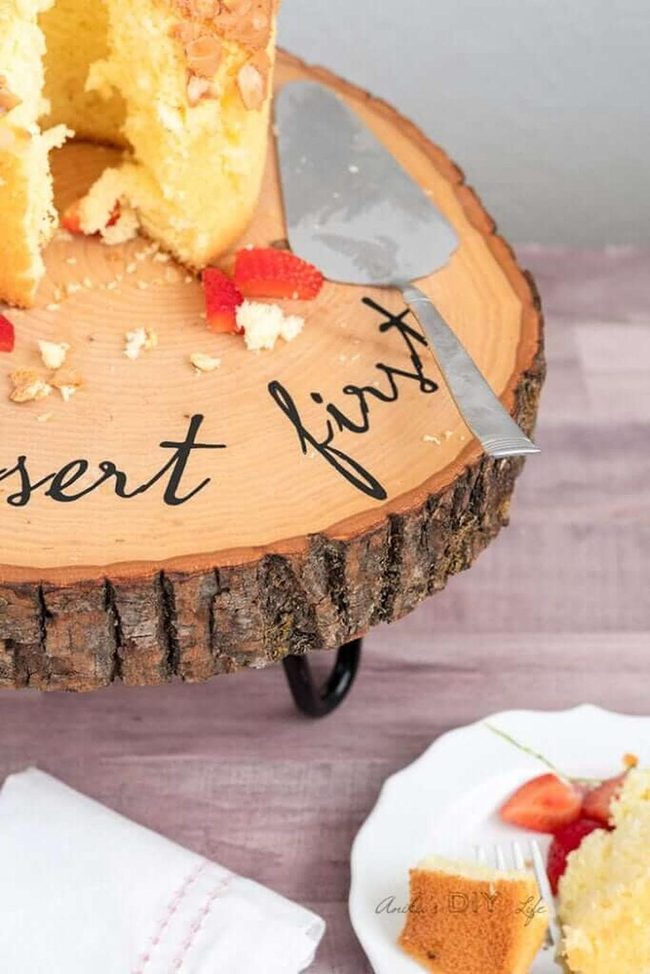 Wood Slice Cake Stand