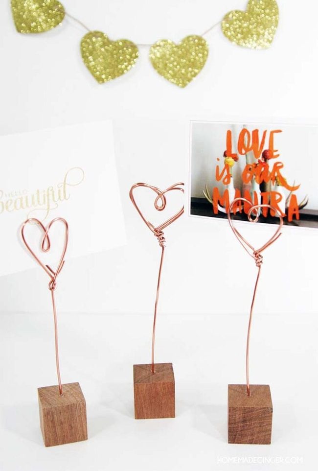 Copper Heart Photo Holder