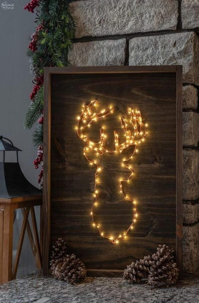 Glowing Reindeer On Stone