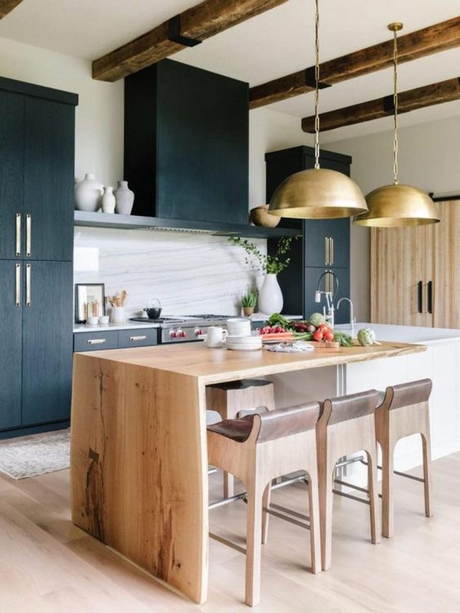 Brass And Timber Kitchen Elegance