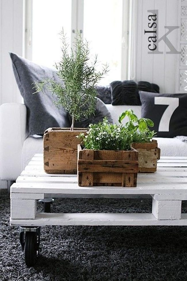 Green Planters Mobile Coffee Table