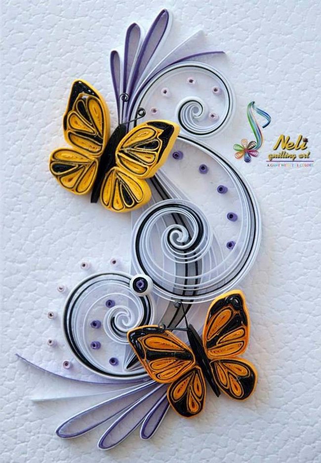 Yellow Butterflies White Texture