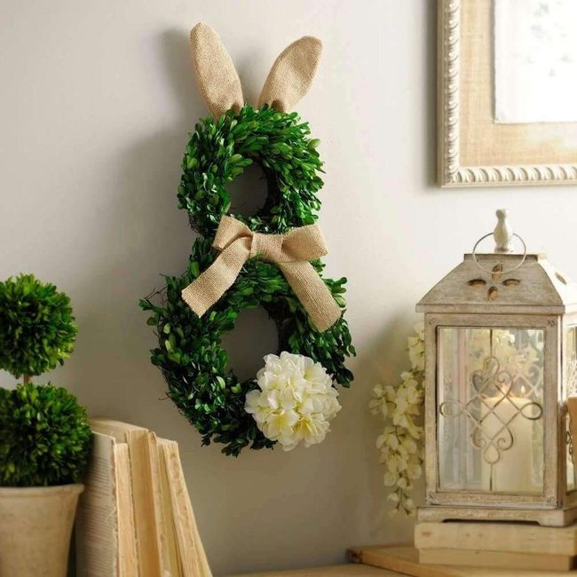 Burlap Bunny Spring Wreath