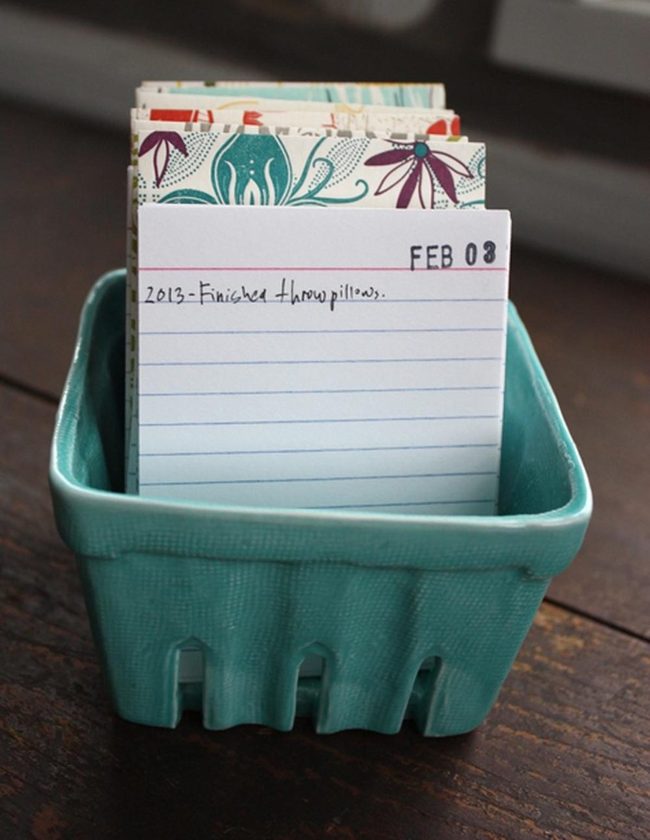 Teal Index Cards With Handwritten Notes