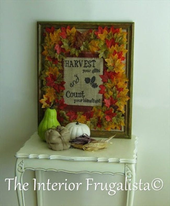 Autumn Leaves Frame Gratitude