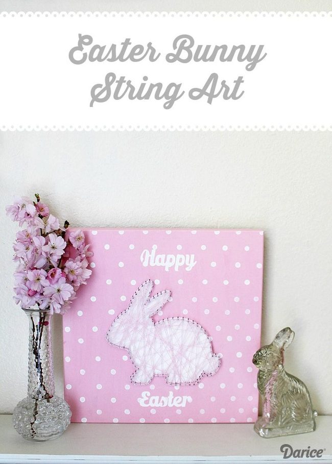 Pink Thread Bunny Spring Display
