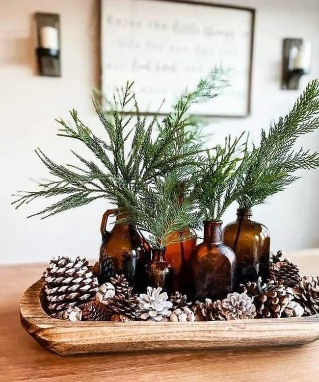 Evergreen Glass And Wood Display