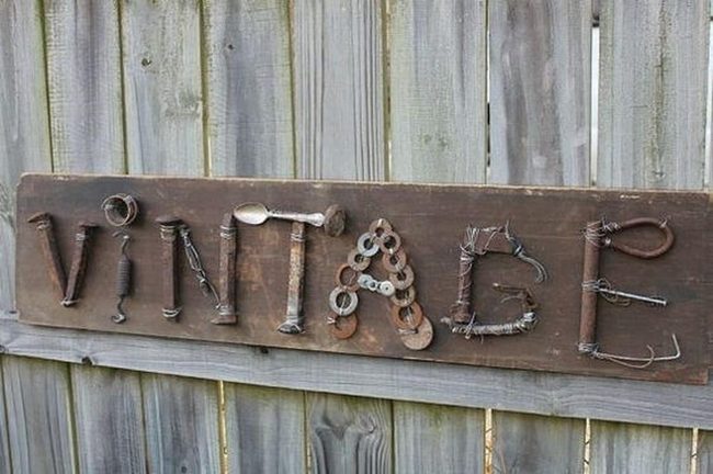 Weathered Metal Garden Words