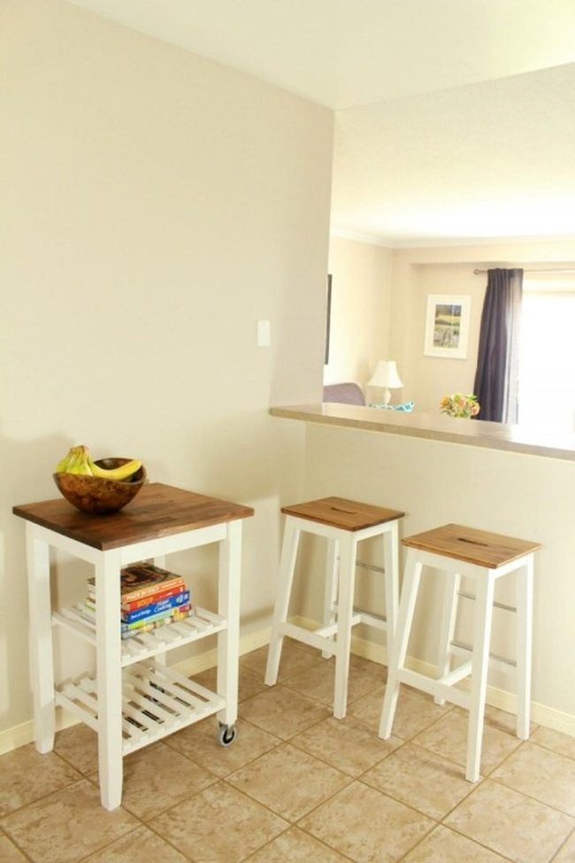 Dark Curtains, Light Kitchen Corner