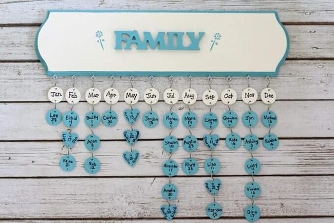 Painted Wood Birthday Tracker