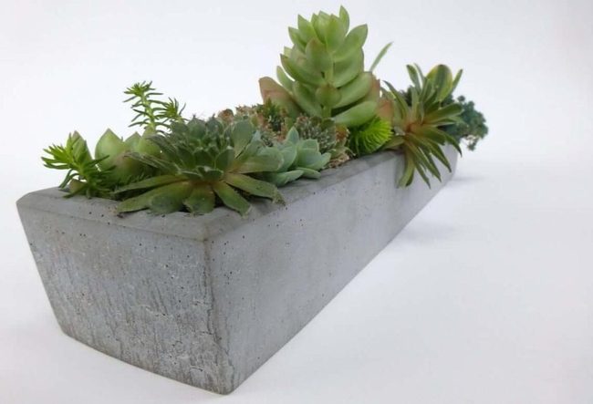 Geometric Grey Concrete Trough