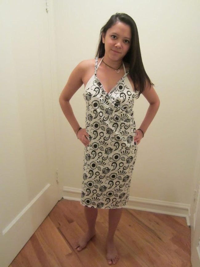 White Dress Black Swirls