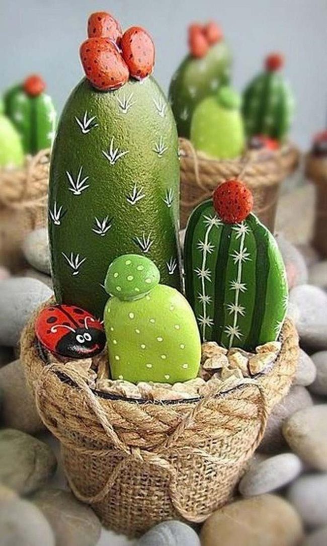 Hand-Painted Cacti Desert Cluster