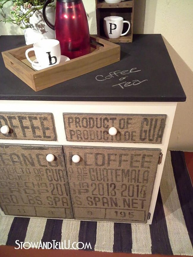 Burlap Decoupage Coffee Tags