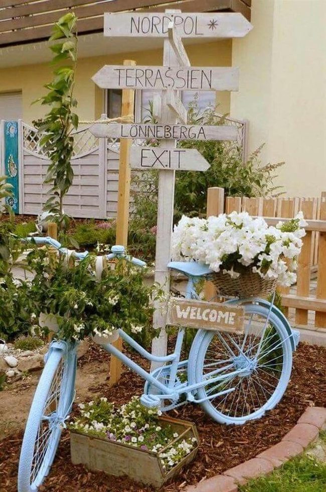 Vintage Bike Blooming Garden