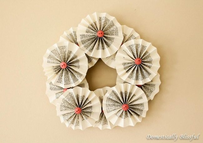 Vintage Pages Flower Wreaths