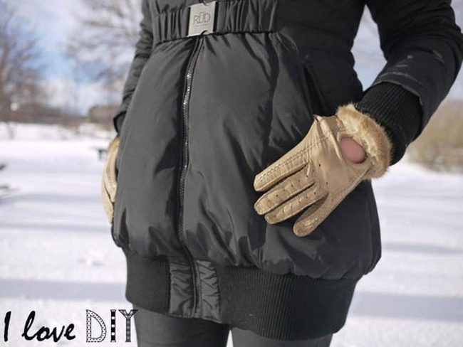 Black Jacket Meets Beige Fur