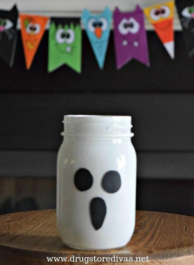 White Mason Jar Ghosts