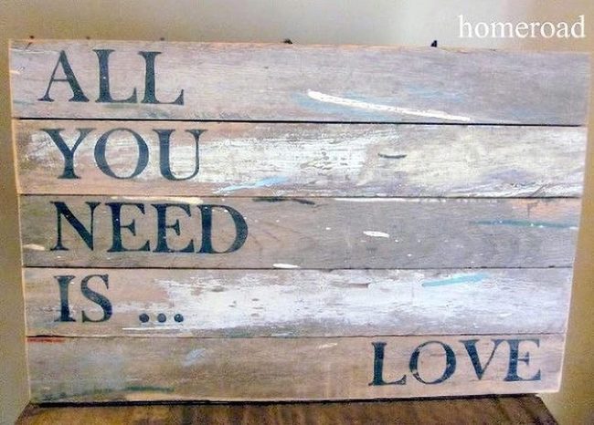 Weathered Wood Love Sign