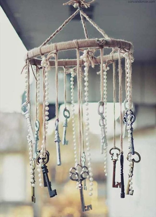 Vintage Keys And Beads Chimes