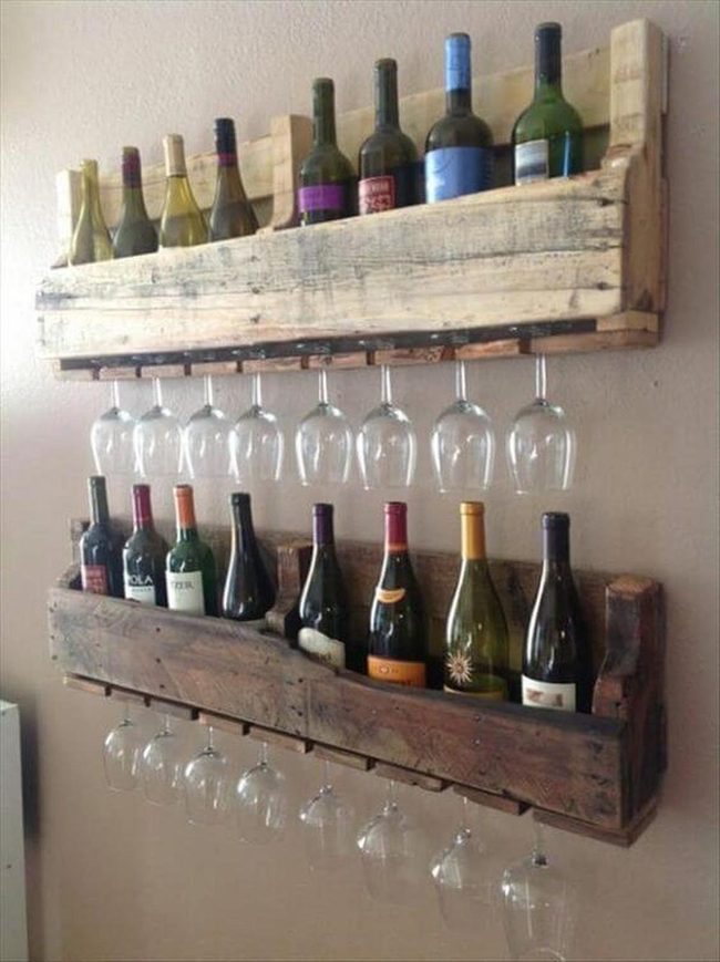 Weathered Wood Wine Display