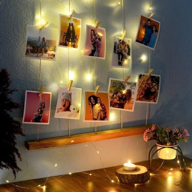 Memory Wall With Warm Light