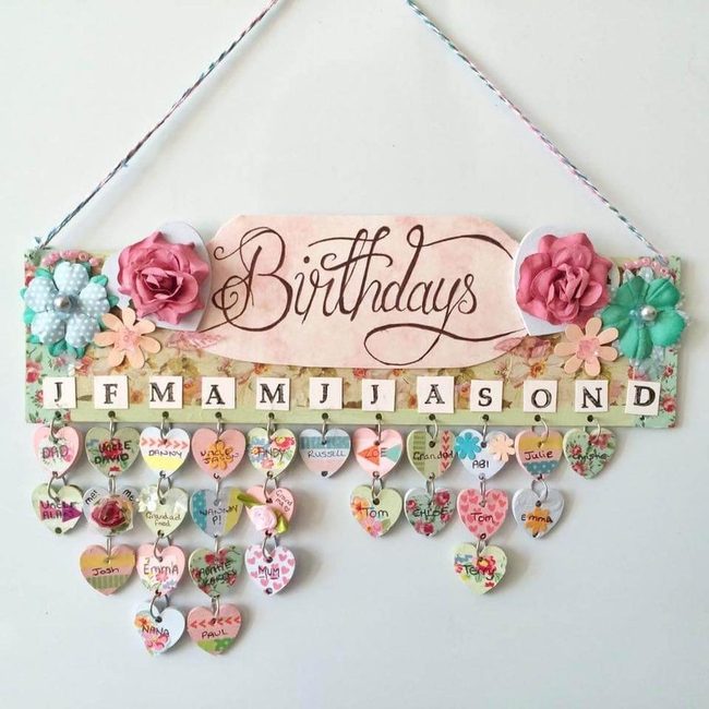 Wooden Month Birthday Tracker