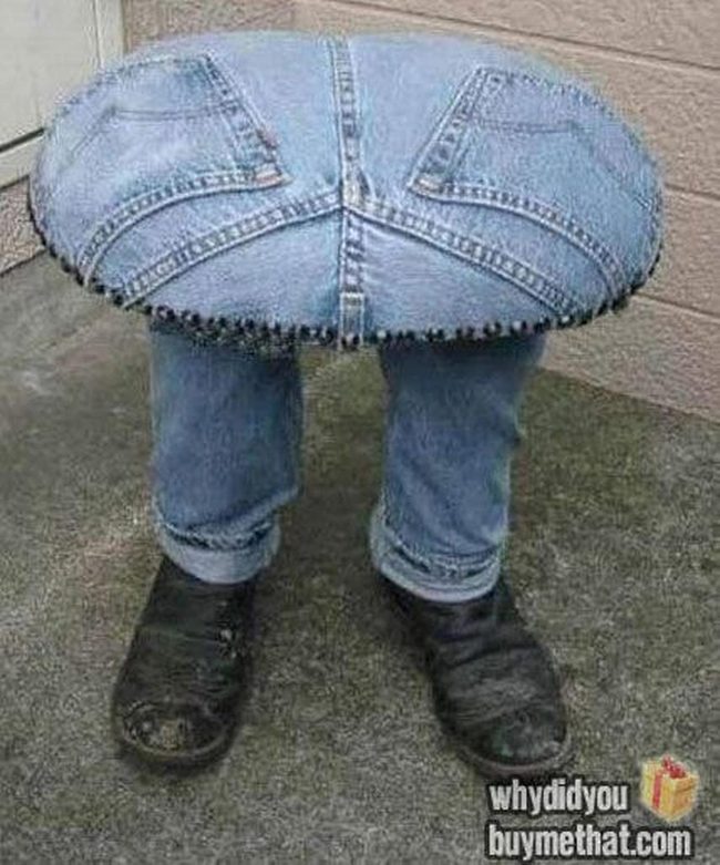 Denim Leg Garden Stools