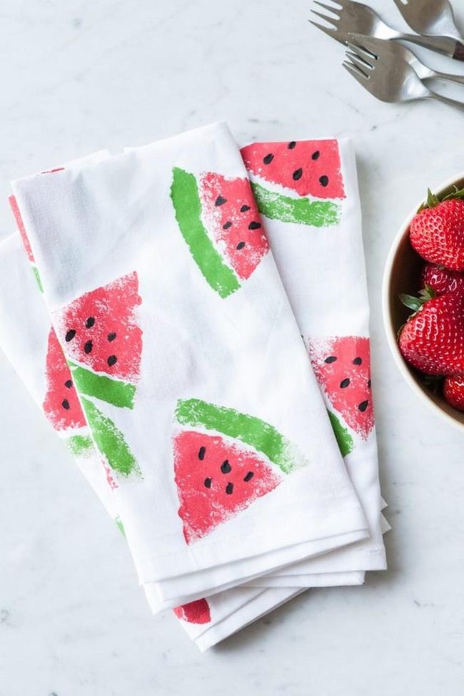 Red Watermelon Napkins Summer Table