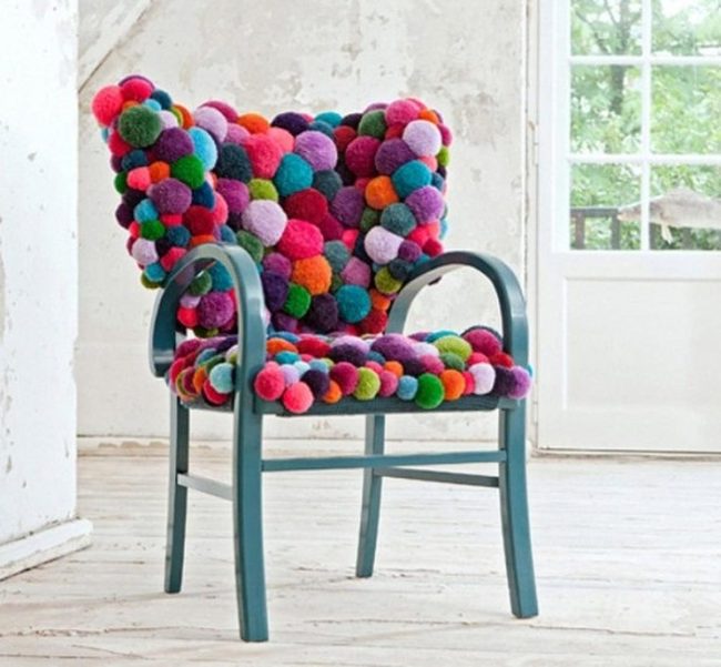Pom-Pom Chair In Teal