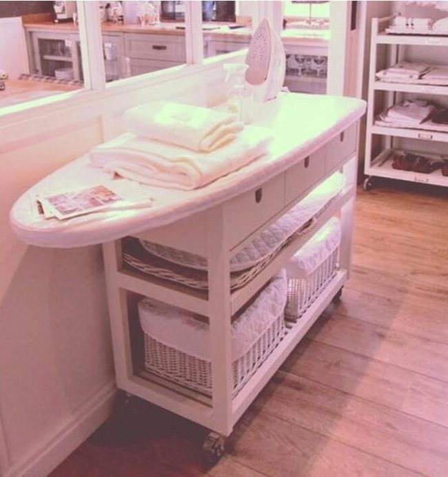 White Wooden Laundry Efficiency